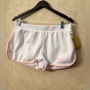 Cult Favorite White and Pink Athletic Shorts